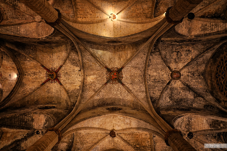 Ceiling basilica de santa maria del mar barcelona